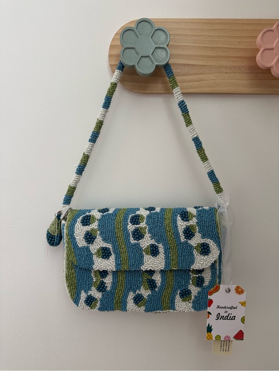 Handbags - VIRAL tiktok Beaded Blackberry Blueberry Shoulder Bag in Blue, White & Green